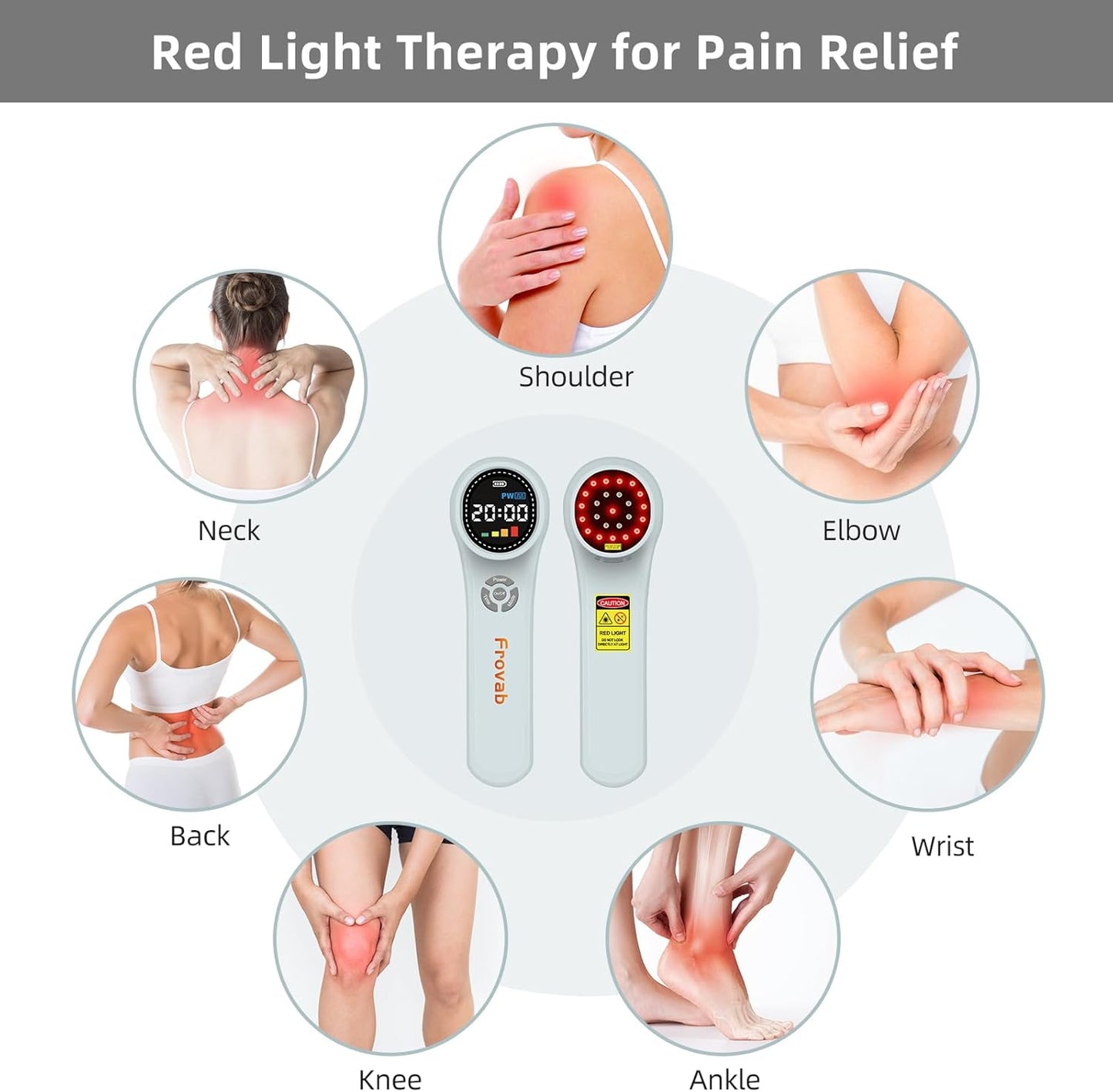 Cold Light Therapy Machine, 4x980nm+4x810nm+16x660nm, Red Light Therapy Device at Home, Infra Red Light Therapy for Pain, Hand Held Red Light Therapy Device for Elbows, Knees, Shoulders, Hands
