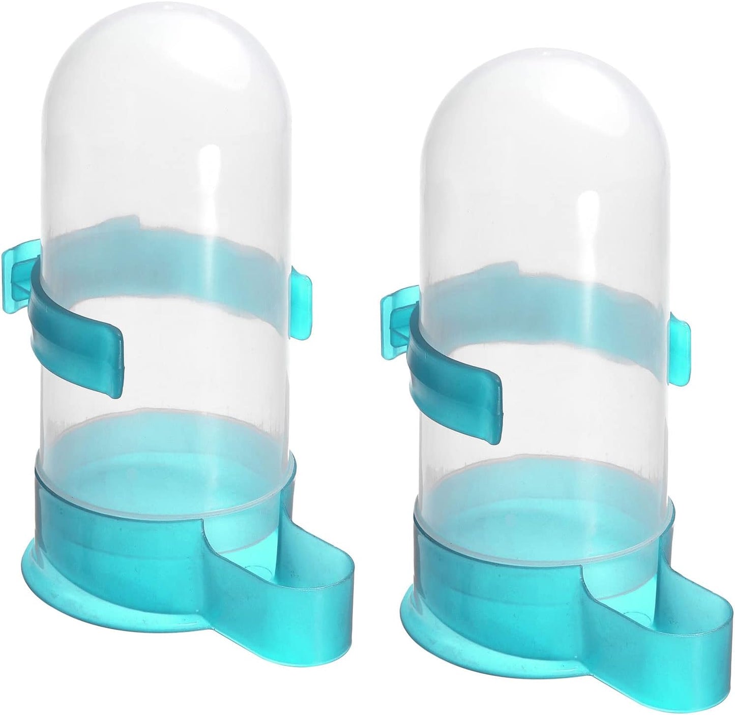 PATIKIL 800ml Automatic Pigeon Feeder, 2 Pack Bird Cage Waterer Hanging Drinker Water Dispenser for Parrot Poultry, Light Blue