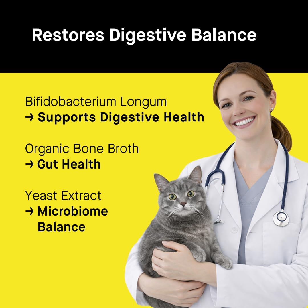 Koby Cat Probiotics | Daily Digestive Support for Sensitive Cats | Helps Loose Stool & Upset Stomach | Certified Organic | Vet Preferred, Clinical Dose | Easy-to-Use Powder