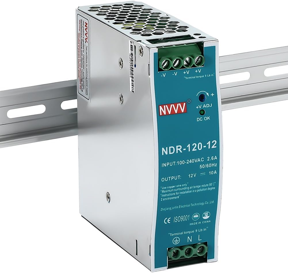 12Vdc 10Amp DIN-Rail Power Supply NDR 120W, Input:100-240VAC,Output:12VDC,Power Supply Switch Switching Converter DC