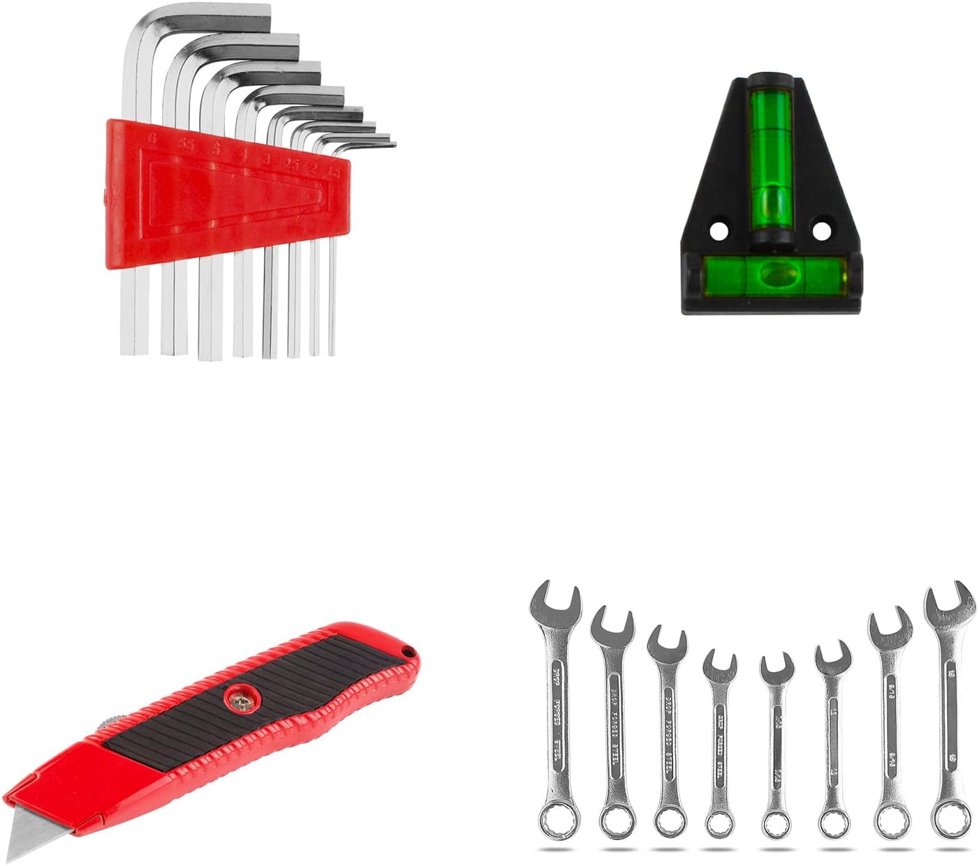 TLGREEN 95 Piece Tool Set, Tool Kit, Mechanics Tool Set, Portable Toolbox with Adjustable Wrench Pliers Socket Bits, with Plastic Toolbox, for House Apartment Garage (Red)
