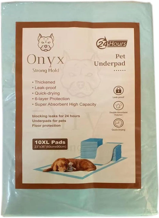 Onyx XXL Dog Pee Pads, 30 Count (30x36 Inches) - Thickened, Leak-Proof, Quick-Drying, 6-Layer Protection, Super Absorbent Training Pads for 24-Hour Floor Protection