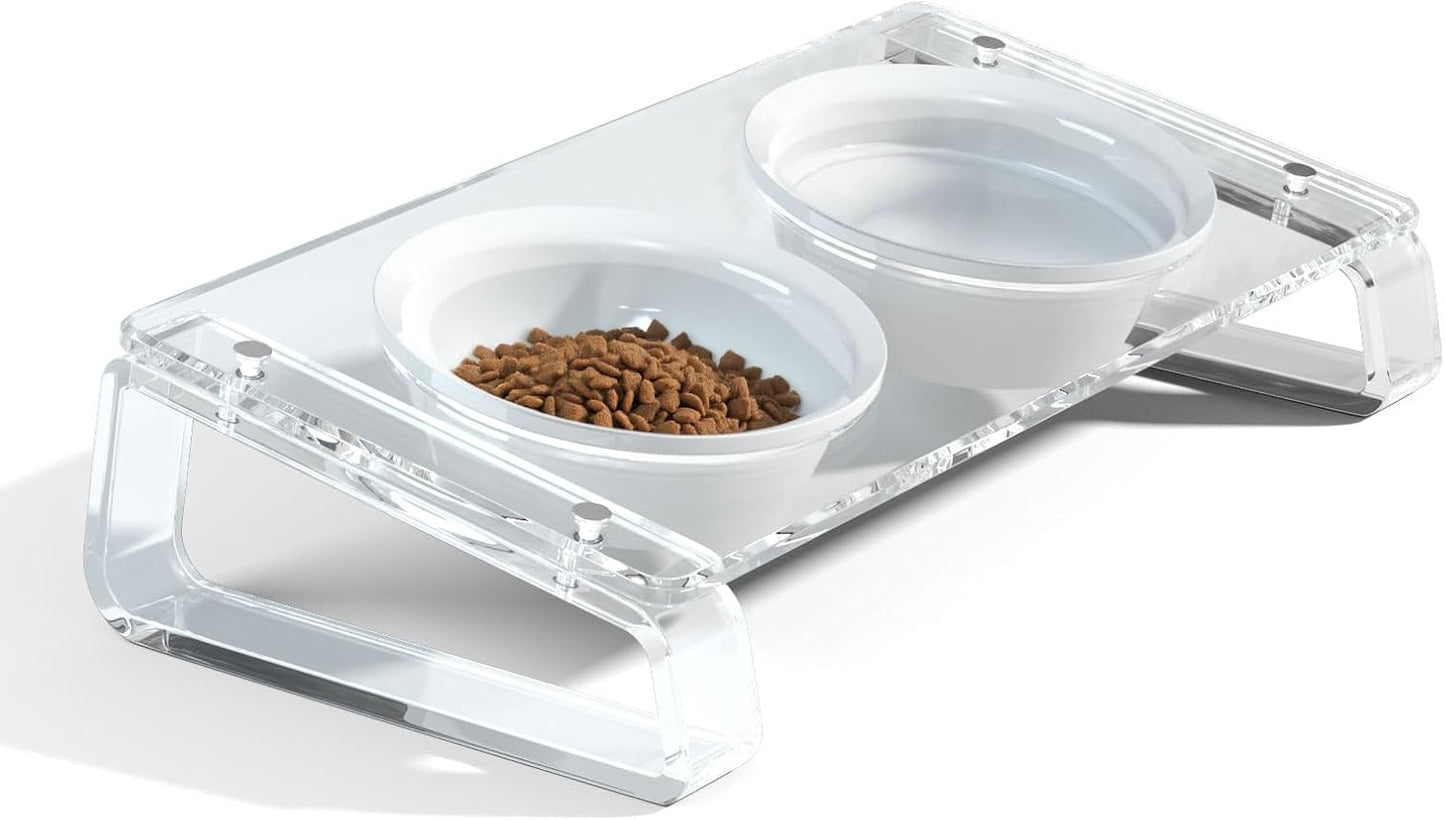 AITEE Elevated Cat Food Bowl, Ceramic Raised and Tilted Water Bowl, Non-Slip Ceramic Dog Bowls for Puppy and Kitten Cats 45.8 OZ