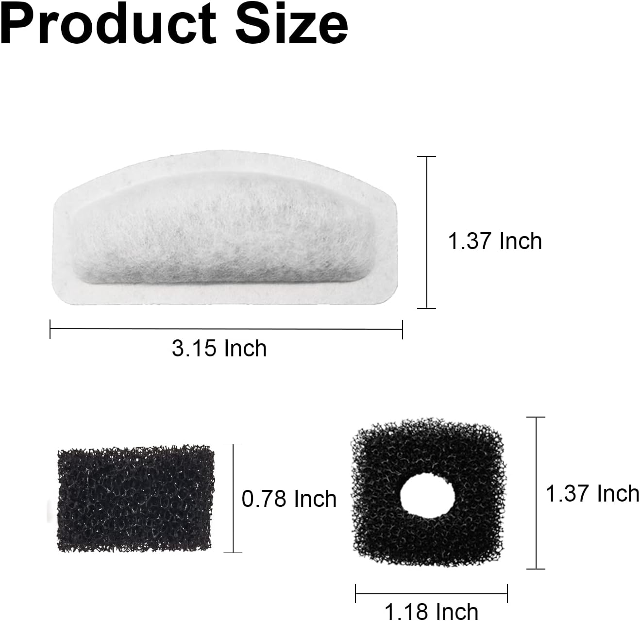 Cat Water Fountain Filter for 67Oz Satainless Steel Pet fountain, Dog Cat Fountain Filter Replacement with Pump Sponges (8filters&8sponges)
