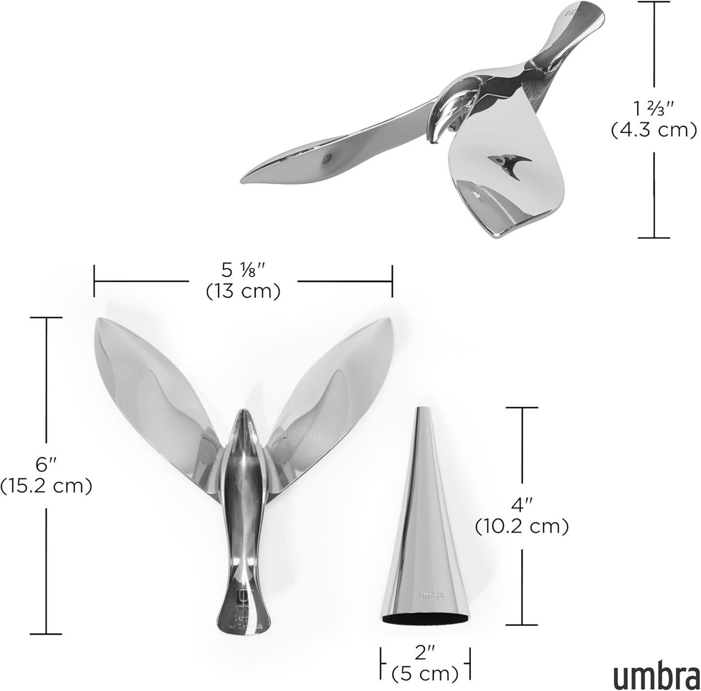 Umbra Tipsy Bottle Opener – Balancing Bird Sculptural Bar Tool and Accessory, Chrome