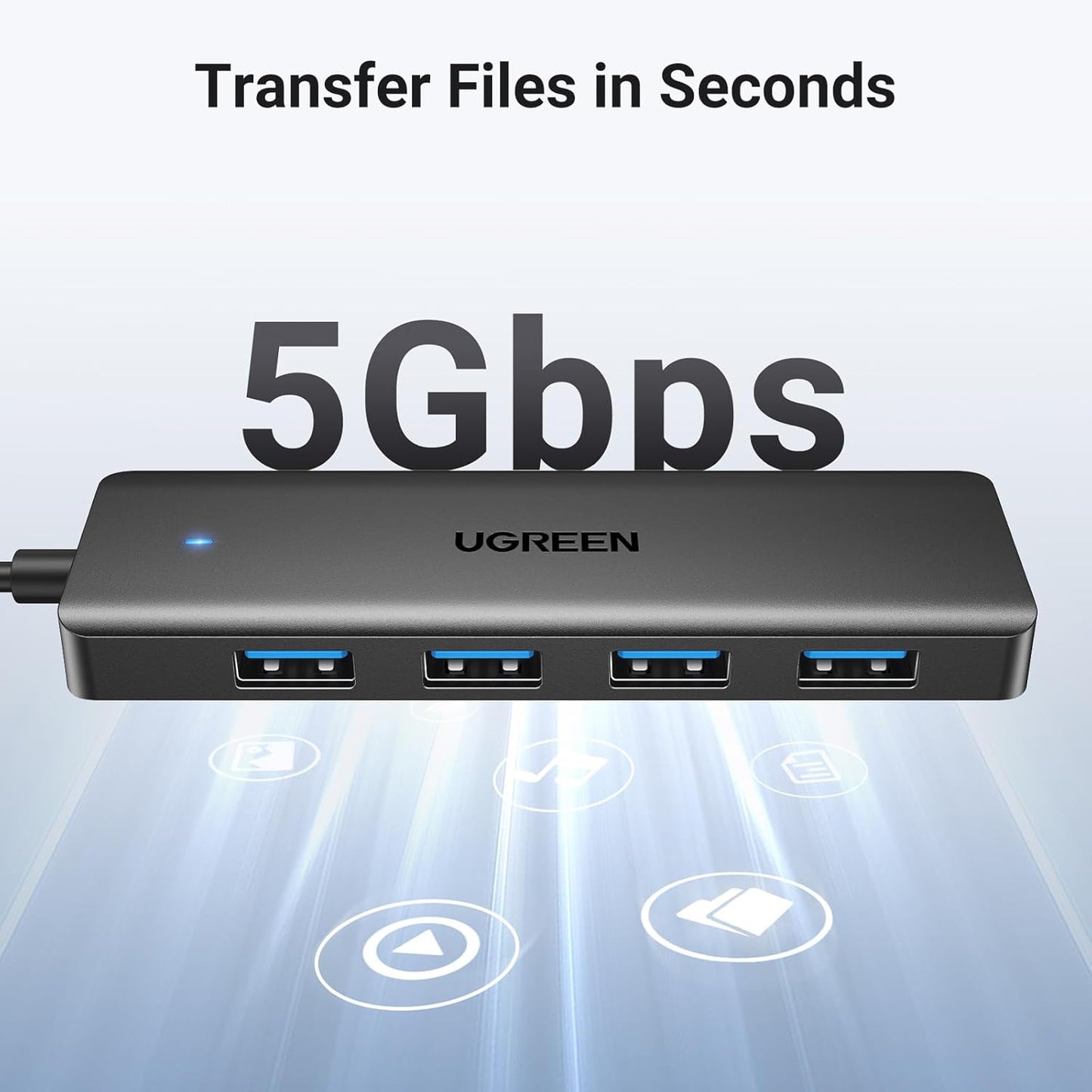 UGREEN USB 3.0 Hub, 4 Ports USB A Splitter Ultra-Slim USB Expander for Mouse, Keyboard, Flash Drive, U Disk, Printer Compatible with Laptop, Desktop PC, Xbox, PS5, and More