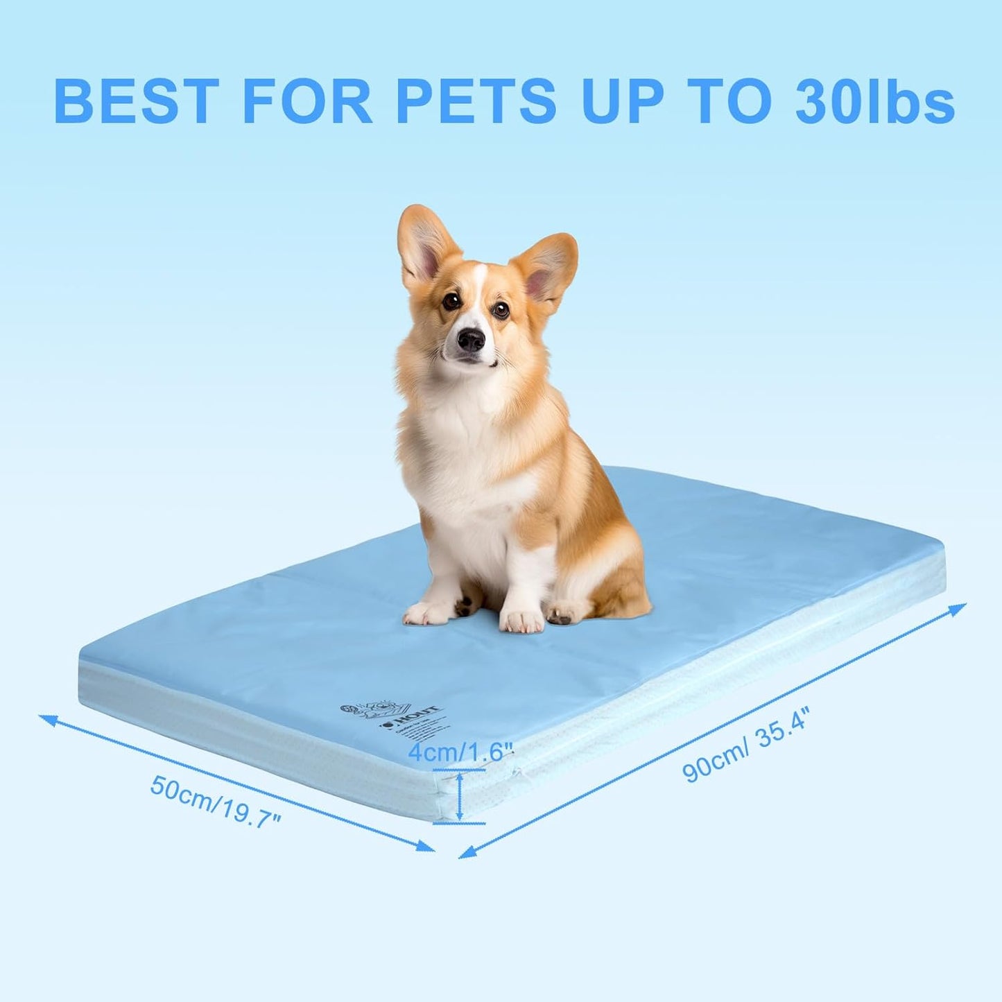 Orthopedic Dog Cooling Mat: Extra-Thick Self-Cooling with Removable Memory Foam & Non-Slip Bottom – Non-Toxic Gel – Indoor & Outdoor Summer Use for Dogs Up to 30 lbs