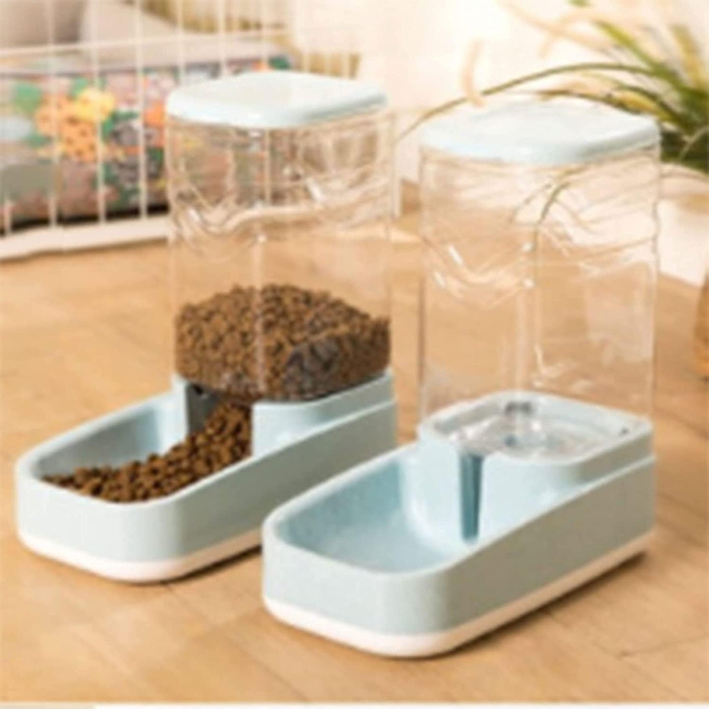 Pet Supplies Cat/Dog High Capacity Feeder and Water Dispenser Set, Unplugged Gravity Pet Feeder,Water Storage Capacity 3.8L, Grain Storage Capacity 3.8L cat Fountain (Water dispensers)