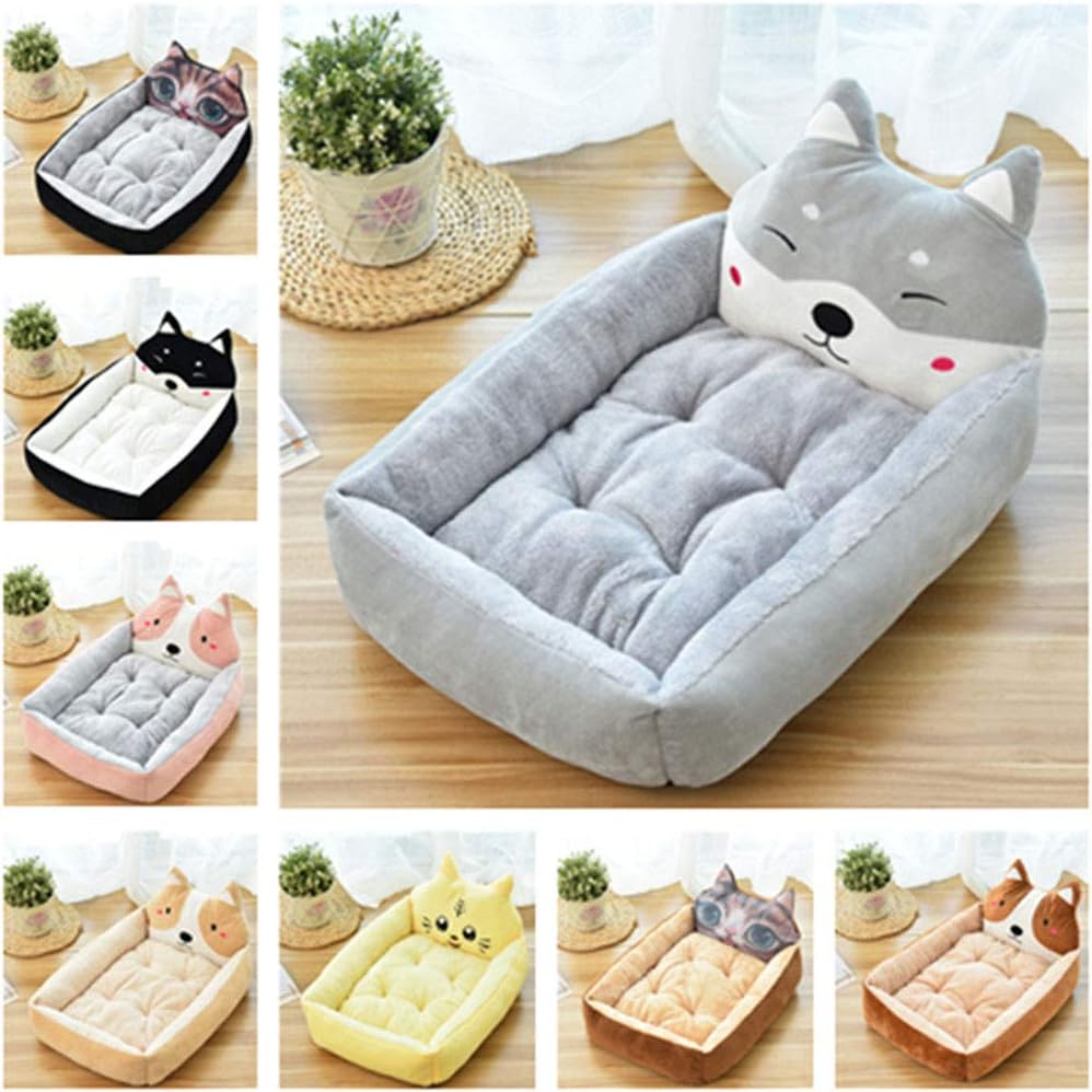 Cartoon Dog Bed Ultra-Soft Dog Sofa Waterproof Moisture Proof Removable Washable Dog Basket Supplies Pet Yellow XL (Yellow Large)