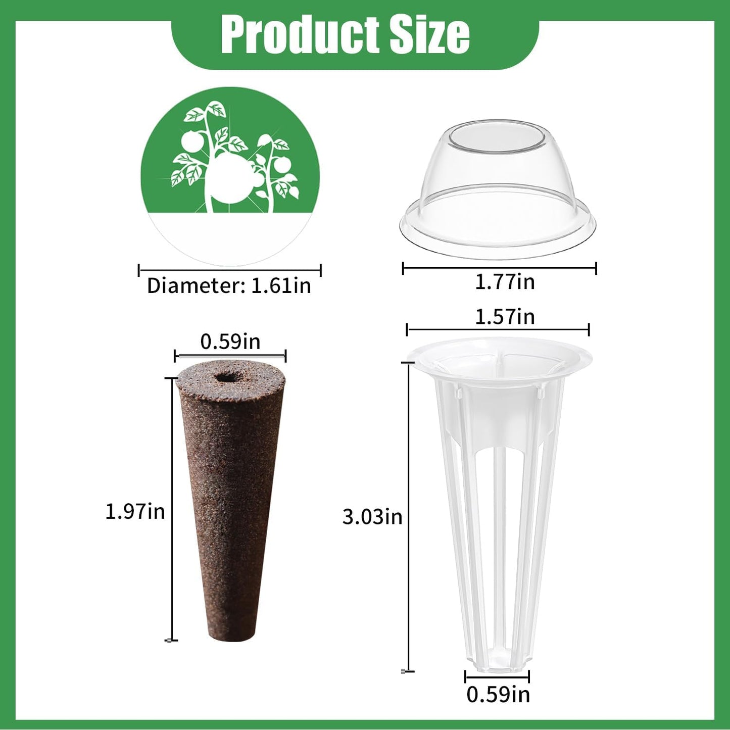Seed Pod Kit Compatible with Aero Garden and All Brands - Grow Anything Kit for Indoor Garden Hydroponics Growing System with 24 Grow Sponges, 24 Pod Labels, 24 Plant Baskets Domes