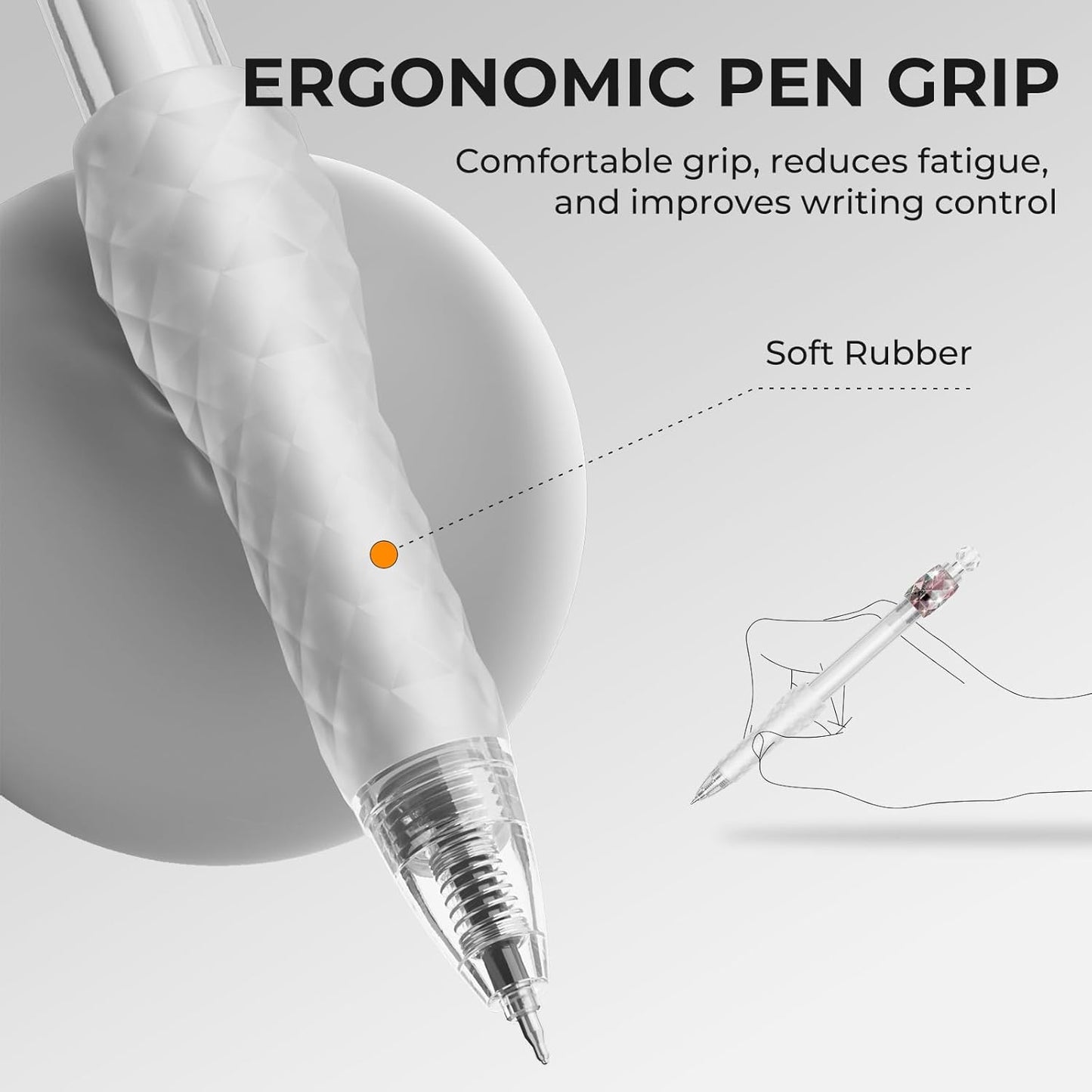 8 Pcs Gel Pens - 0.7mm Fidget Rotating Black Ink Fine Point Smooth Writing - Soft Grip Quick-dry Gel Pens for Journaling, Cute School & Office Supplies for Women Men