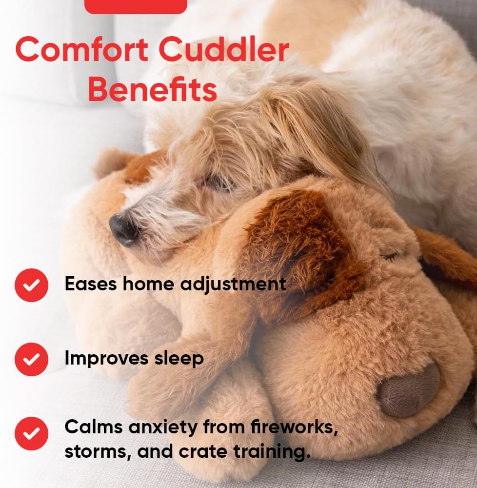 iHeartDogs Heartbeat Puppy Toy - Comfort Cuddler Pillow - Dog Anxiety Toy