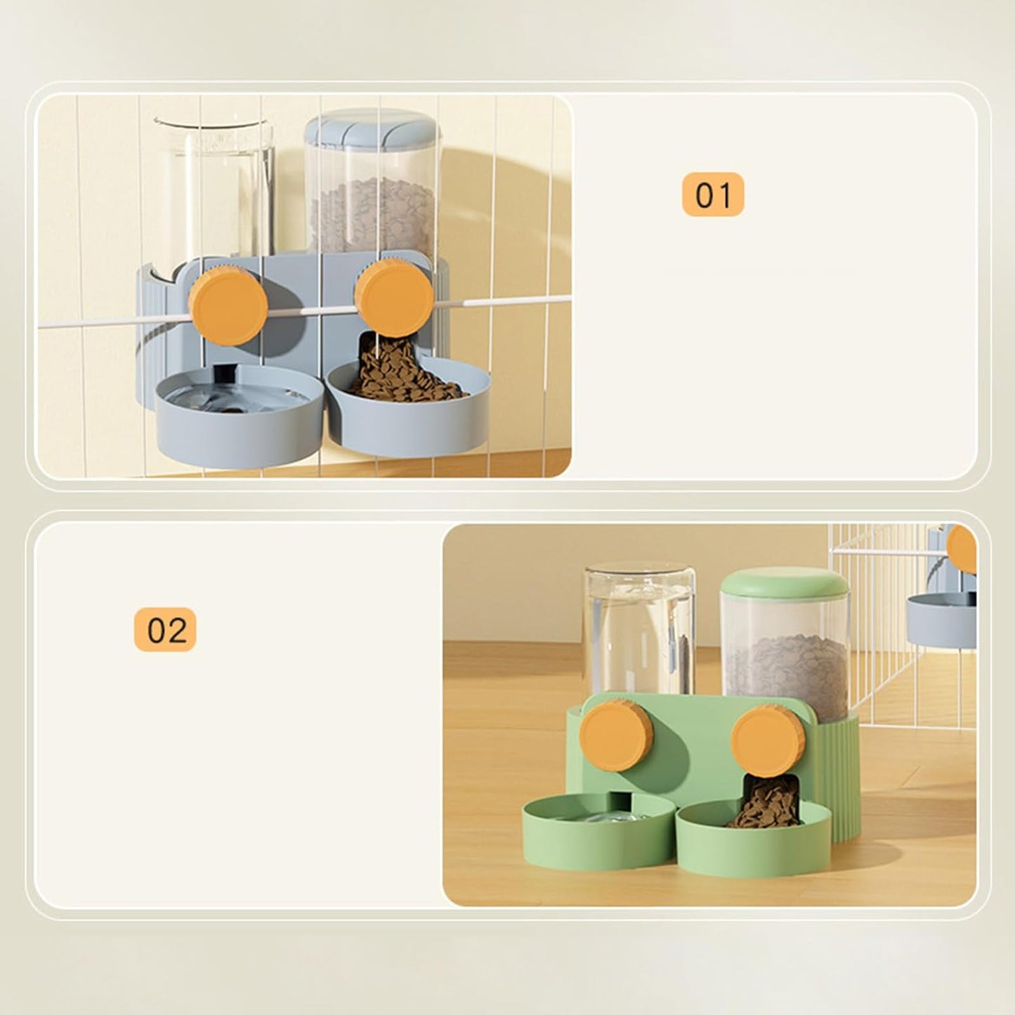 Water Feeder Water Dispenser Feeding Watering Cage Mount Automatic Food Automatic Hanging Pet Cage Bowl Food & Water Feeder