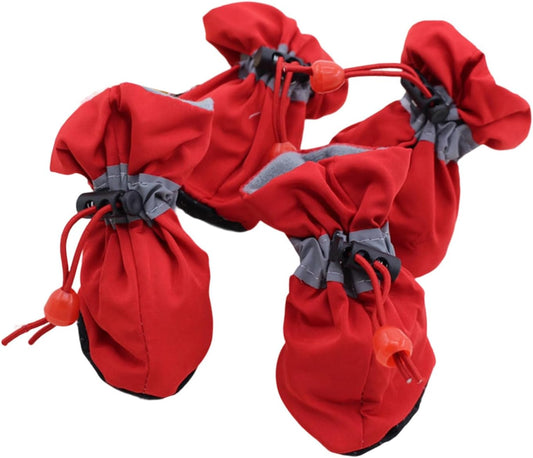 Dog Shoes with Drawstring Closure, All-Season Protective Socks for Small/Large Pets (4Pcs) Dog Socks