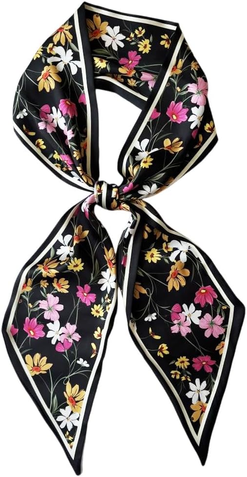 Silk Head Scarf for Hair Fashion Headwrap for Women Lightweight Neck Tie