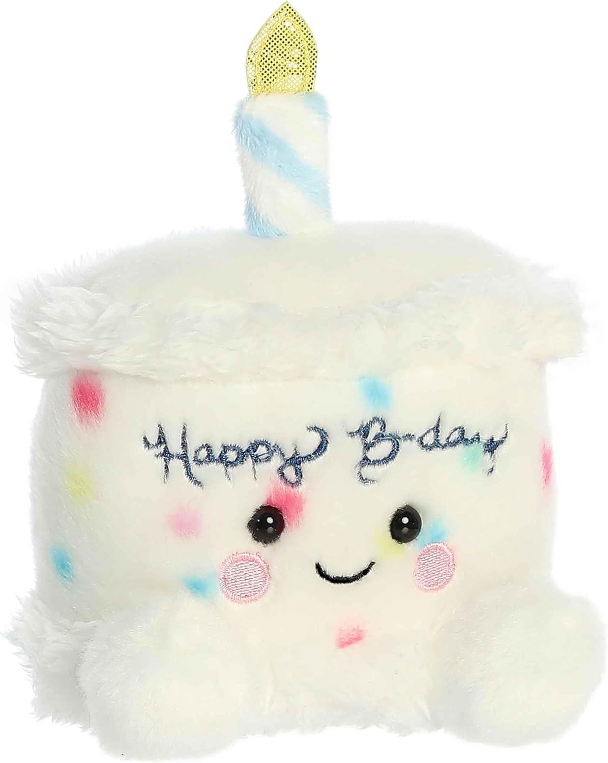 Aurora® Adorable Palm Pals™ Happy B'Day Cake Stuffed Animal - Fun Collectible Plush for Kids and Adult Collectors - Perfect for Decorating Rooms and Birthday Gifts - White 5.5 Inches