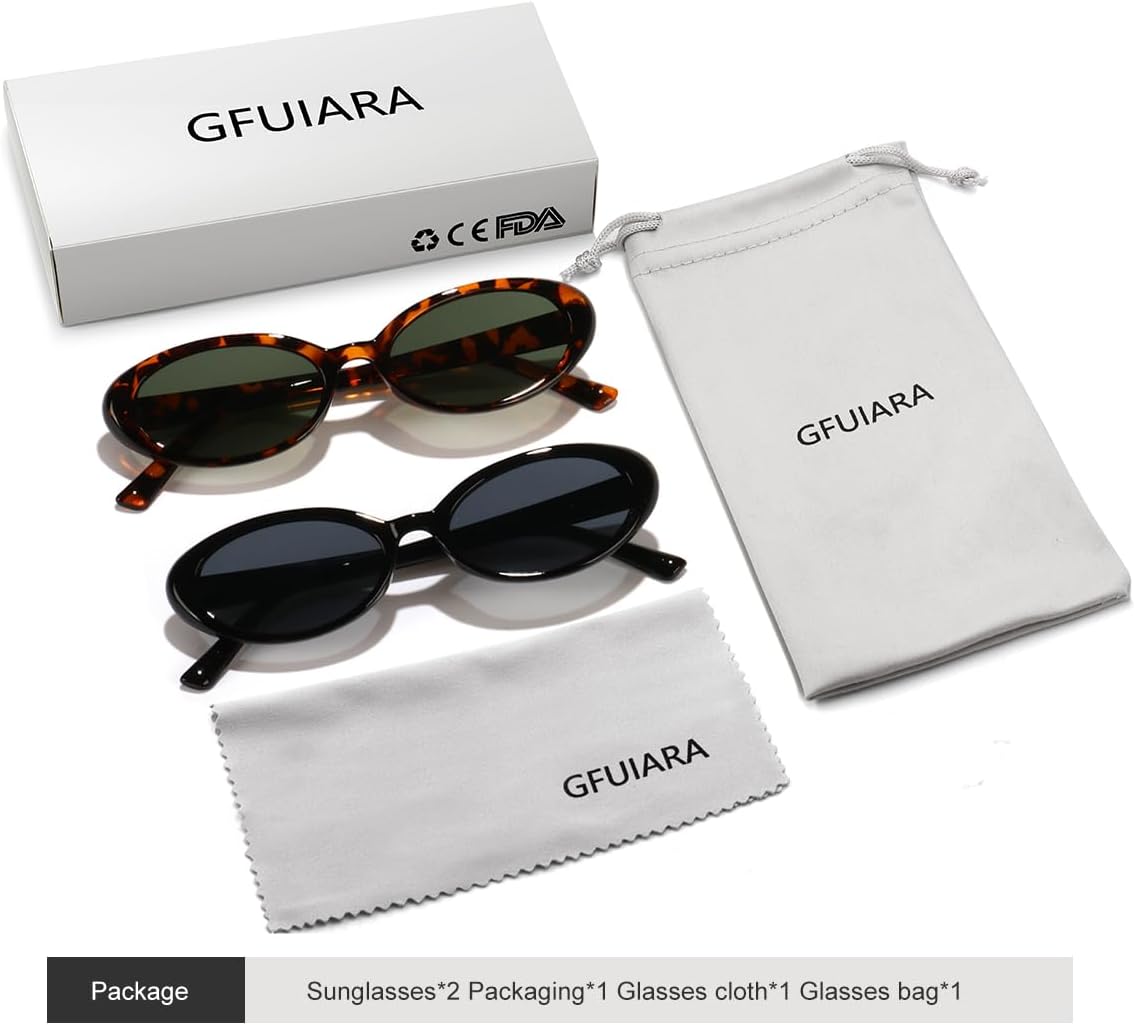 Oval Sunglasses for Women Men Fashion Small 90s Style Sun Glasses UV400