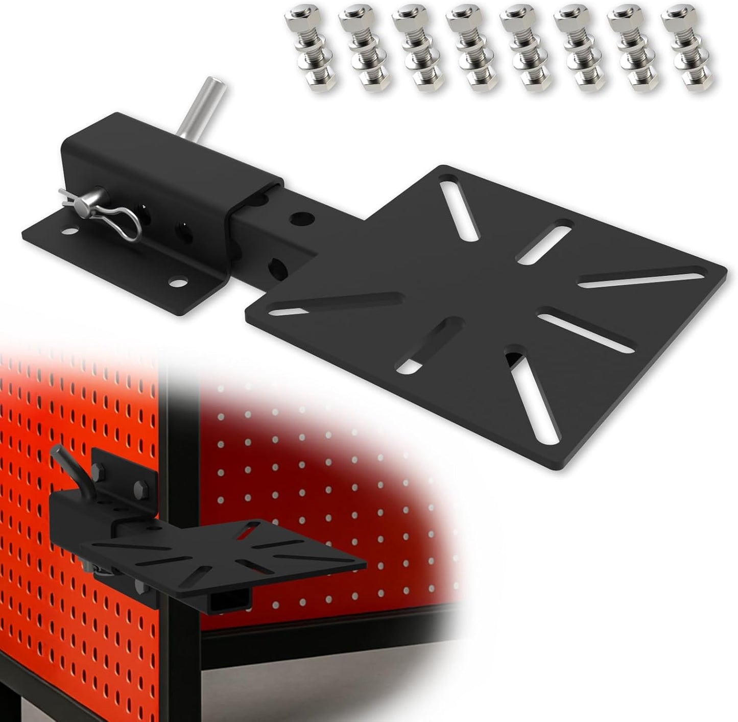 Hitch Vise Mount, Heavy-Duty Bench Grinder Stand & Trailer Hitch Vise Plate for 2-Inch Receiver, Adjustable Vise Stand for Winch Mount, Pipe Vise – Durable Hitch Accessories for Workbench & Mobile Use