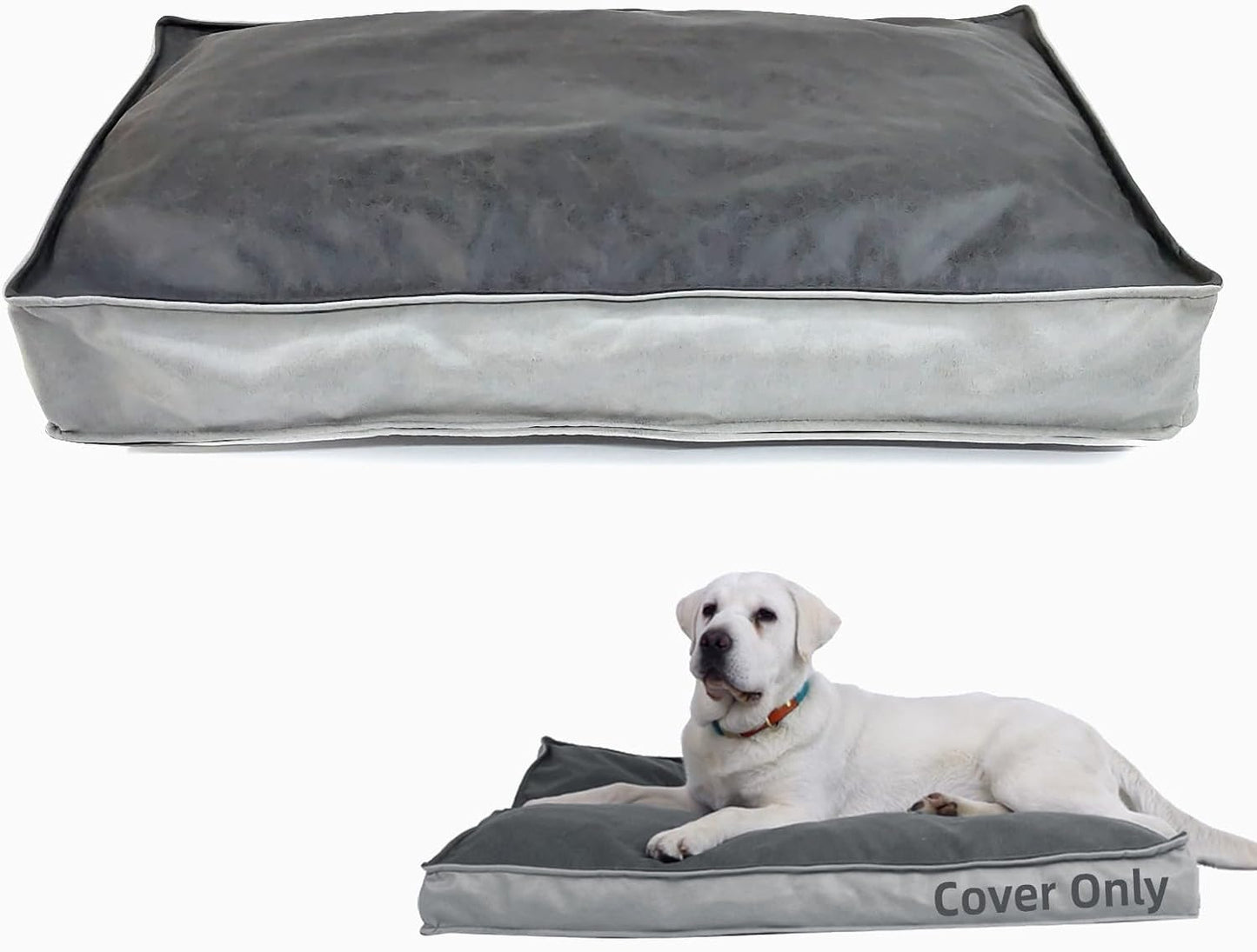 Dog Bed Cover, Comfortable and Quiet Dog Bed Covers for Pet Mat Bed,Washable Removable Cover，Faux Leather Pet Nest, 30" L x 20" W x 3" H ，Cover Only