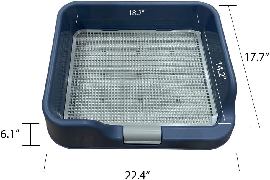 PS KOREA] Indoor Dog Potty Tray - with Protection Wall Every Side for No Leak, Spill, Accident - Keep Paws Dry and Floors Clean (Wine)