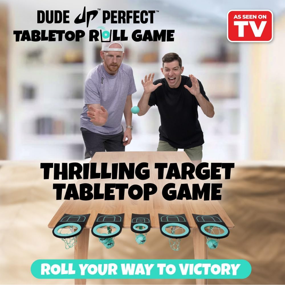 Dude Perfect Tabletop Roll, a Target Toss Game, for Kids and Adults, Great for Family and Friend Game Night, Perfect for a Gift and Parties, Ages 6+