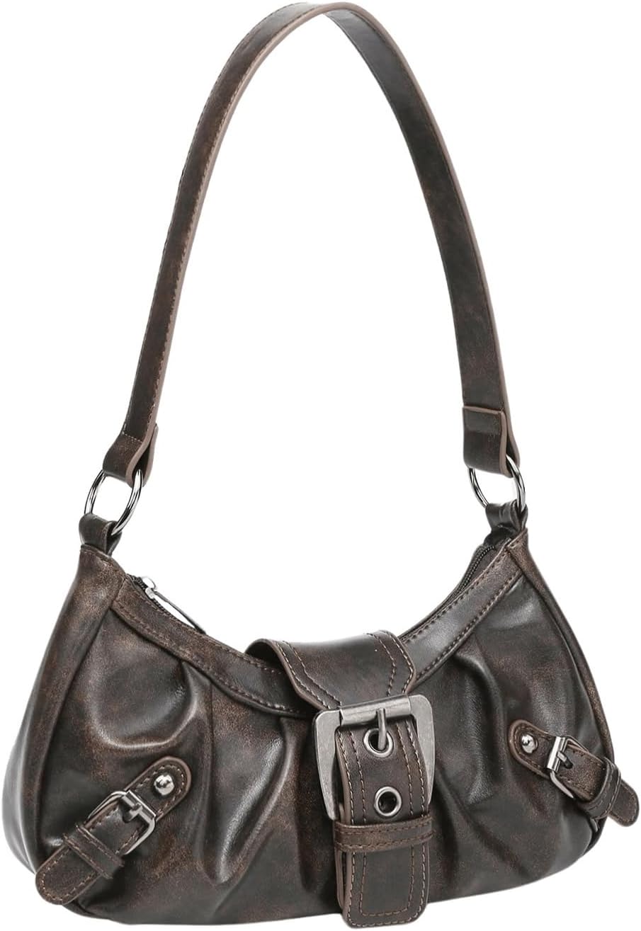 Verdusa Shoulder Bag for Women Y2k Mini Purse Cute Goth Punk Vintage Purse | Top Handle, Buckle, Punk, Purses, Bags