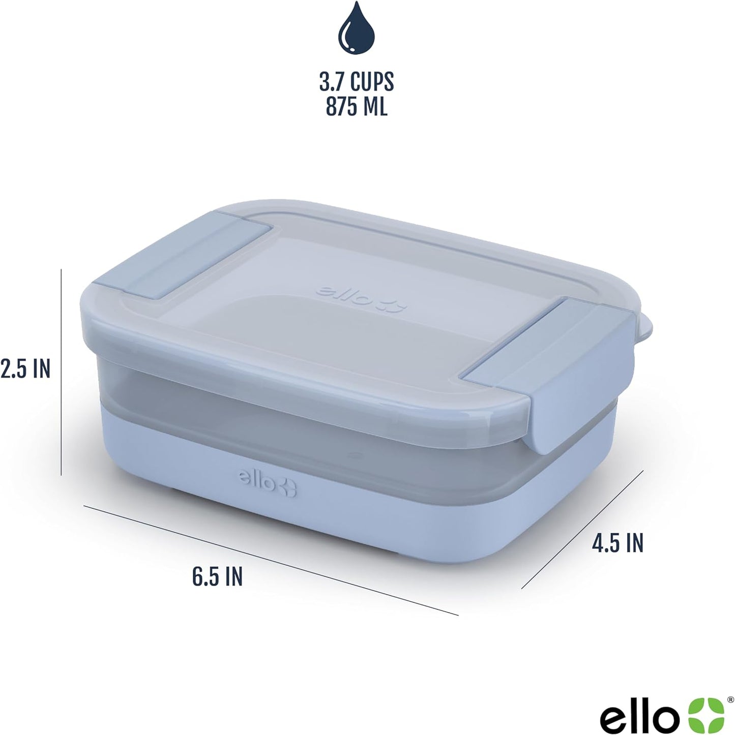Ello Plastic 3.7 Cup Meal Prep Set 10 Pc, 5 Pack Set - BPA Free Plastic Food Storage Container with Silicone Boot and Airtight Lids, Dishwasher, Microwave, and Freezer Safe, Melon
