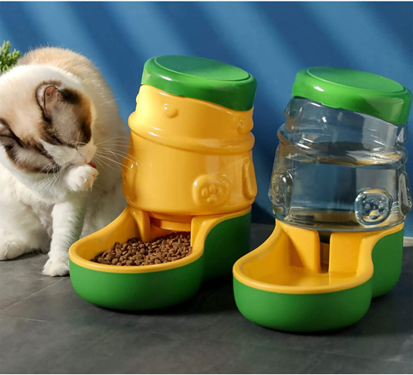 Dispenser Pet Automatic Feeding Bowls Dog Food Feeder Cat Water Feeder Large Capacity Food Water Dispenser Gravity Pet Food Feeder and Water Dispensers cat Fountain (Feeders)