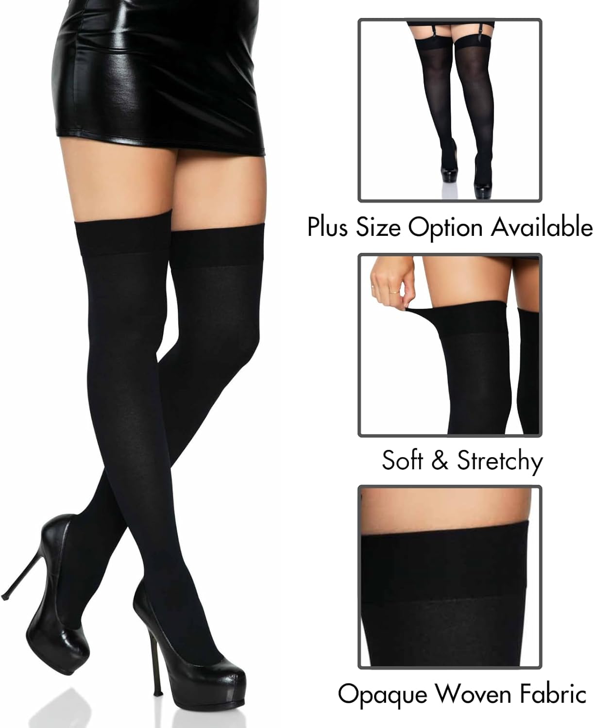 Leg Avenue Women's Solid Hue Thigh Highs