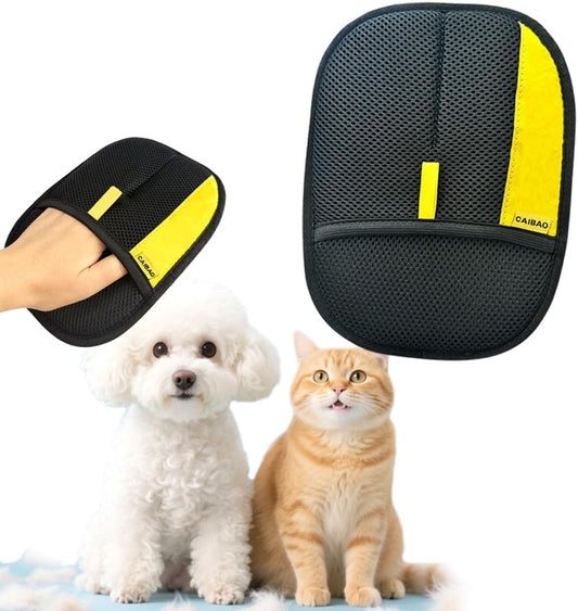 Electrostatic Pet Hair Removal Gloves: Quick Wiping - Reusable & Washable for Sofa Clothing Pet Beds Effortless Cats & Dogs Hair Remover for Busy Pet Owners (1pcs-Black)