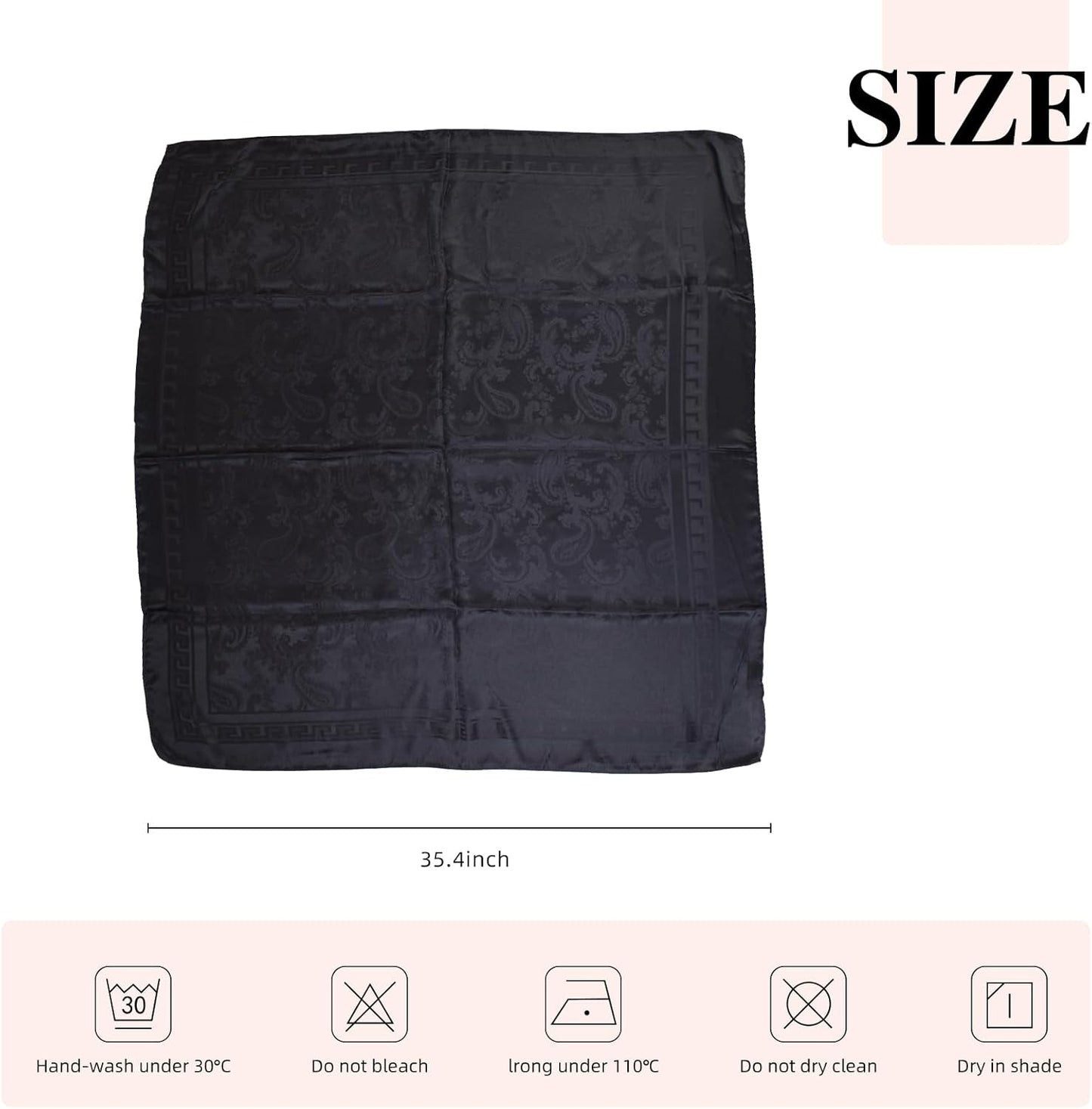 EIysee 35x35 Inch Head Scarf for Women Silk Like Neck Scarf Hair Sleeping Wraps Satin Silk Scarfs for Women