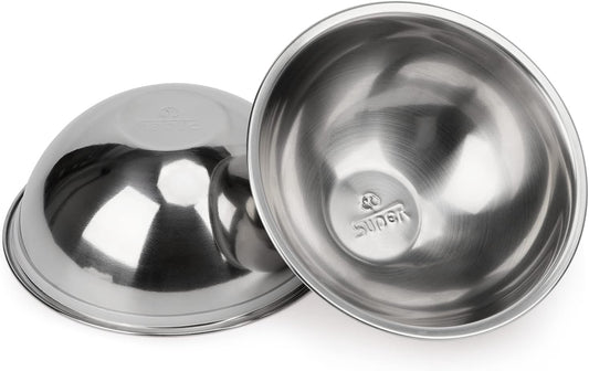 Super Design 2PCS Replacement Stainless Steel Bowls, Match Inner Bowls for Mess Free Slanted Dog Cat Bowl, Tilted Angle Bulldog Bowl Pet Feeder, Easier to Reach Food S