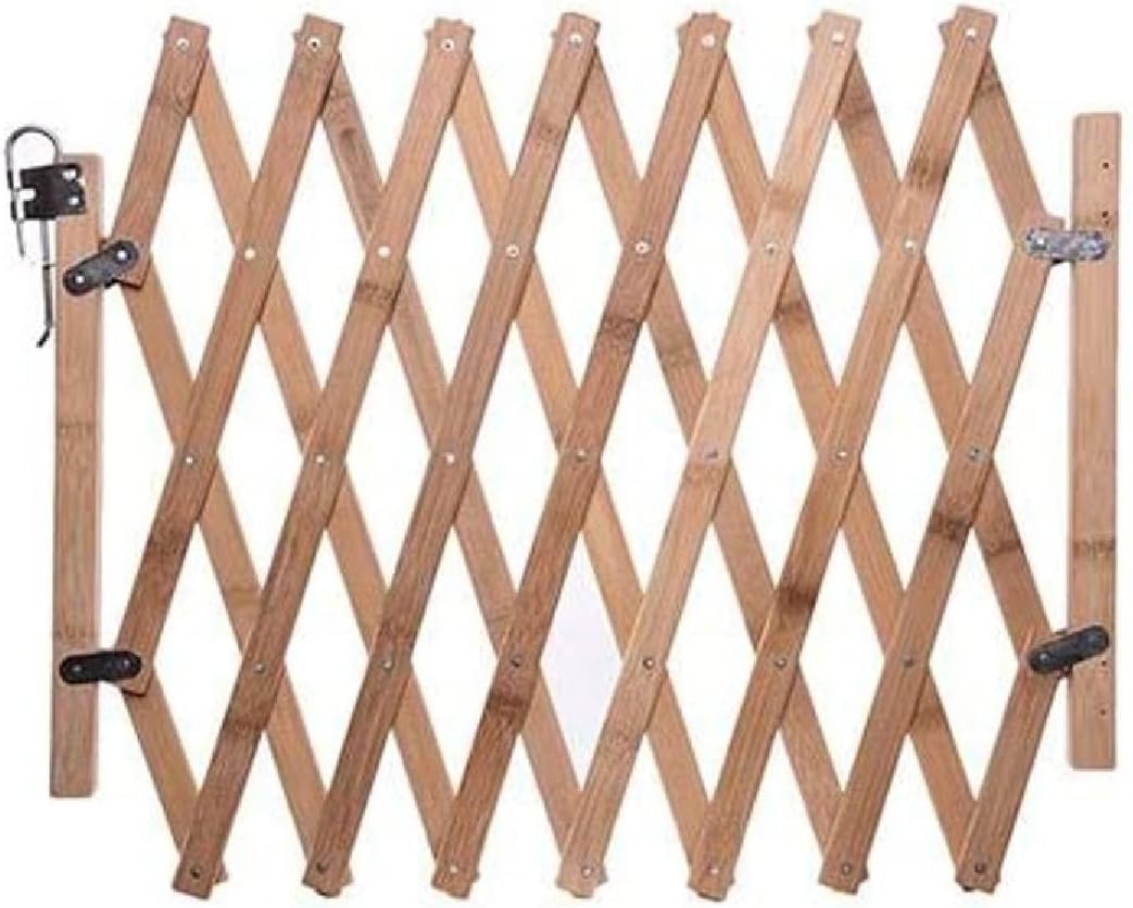Wooden Pet Gate for Dogs 18.6 Inch Tall Retractable Dog Gate for The House Doorway Stairs Width 43 Inch