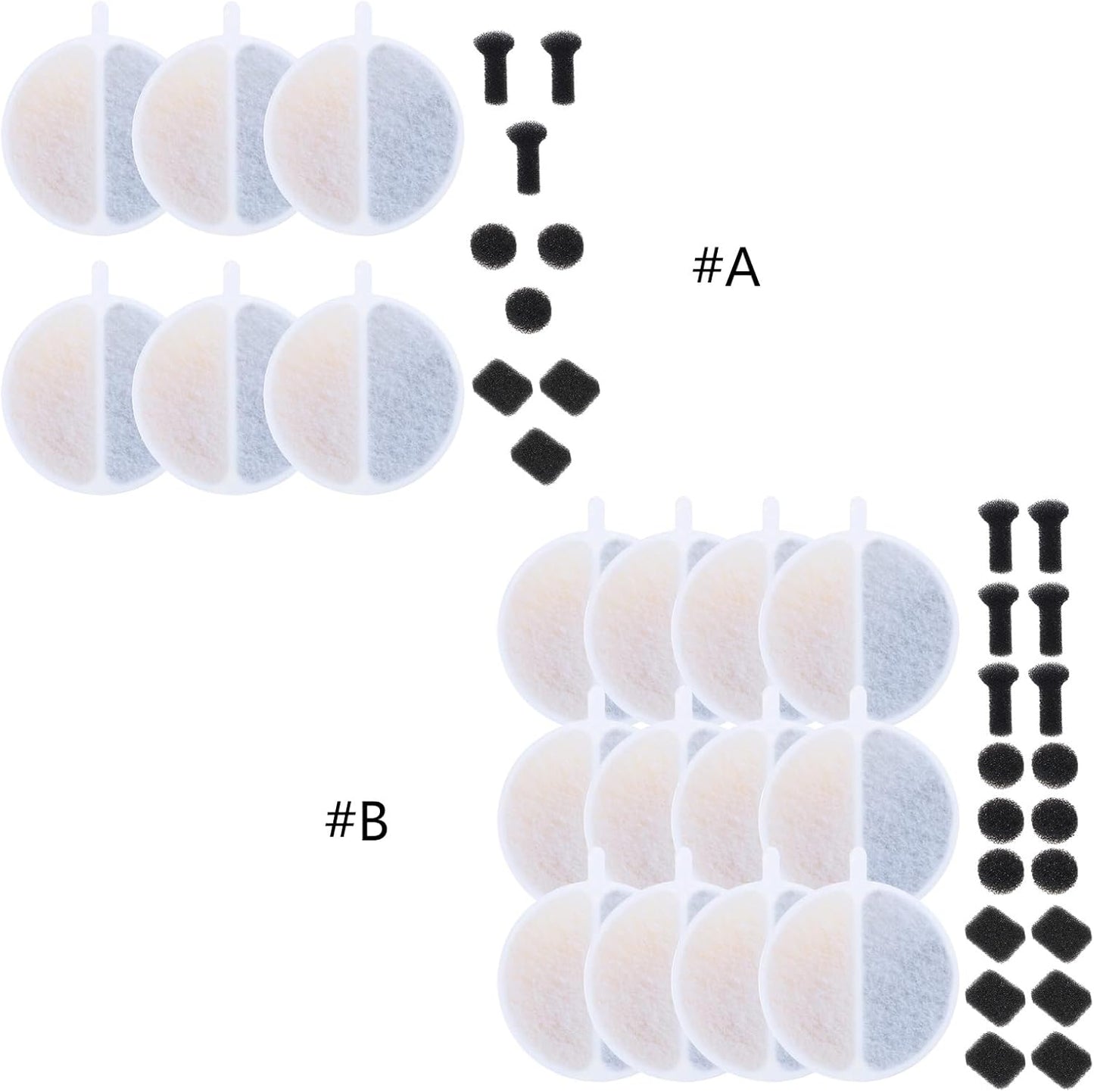 15/30pcs Replacement Filter Dogs Cats Water Drinking Fountain Replaces For Pet Water Fountain Easily To Install&Maintain Cats Filter And Sponges Pet Replacement Round