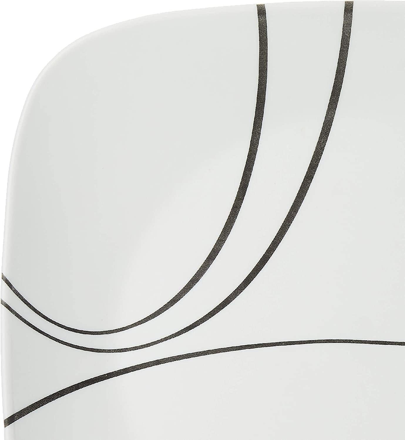 Corelle Square Simple Lines Dinner Plate Set, 6 Pack