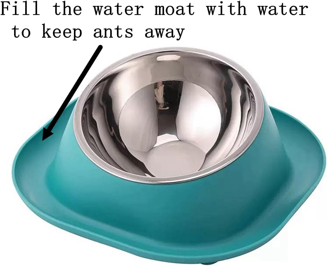 No Spill Cat Bowl Ant Proof Cat Dish for Kitten Pet Dog Small Animals Blue S