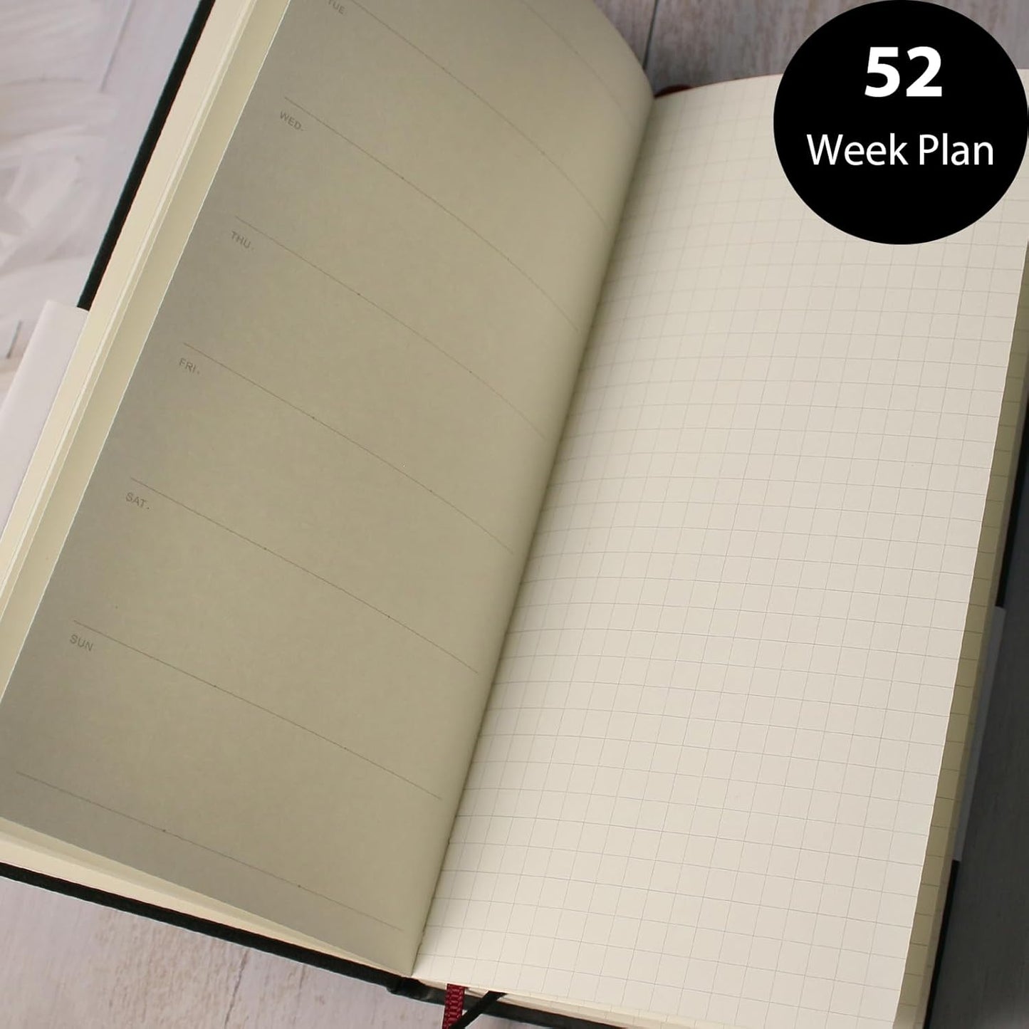 Fromthenon PU Leather Weekly Plan Portable Planner Year Month Week Mini Slim Notebook Journal Schedule For Traveler Student Office (Pink)