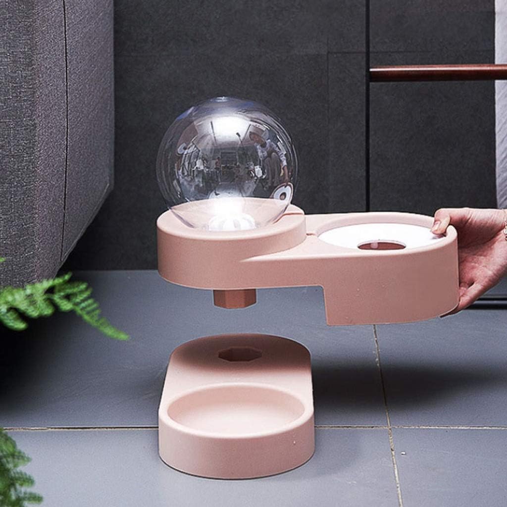 Pet Drinking Fountain, Automatic Pet Feeder 1.8L Pet Drinking Fountain Double Bowl