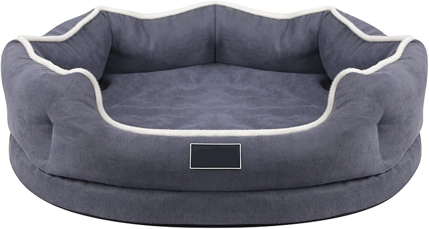 Large Pet Cat Dog Bed Winter Warm Soft Sofa Cozy Dog House Removable Dog Nest Baskets Square Cushion for Dogs Sleeping Supplies. (Color : Blue Size : 70cmX60cmX20cm) (Pink 55cmX45cmX20cm)