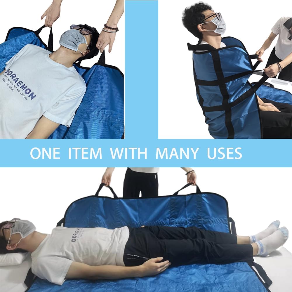 Positioning Bed Pad with Handles,48" × 40" Transfer Sheet for Repositioning,Turning and Lifting,Washable Positioning Bed Pads for Elderly,Patient,Handicap,Caregiver (1)
