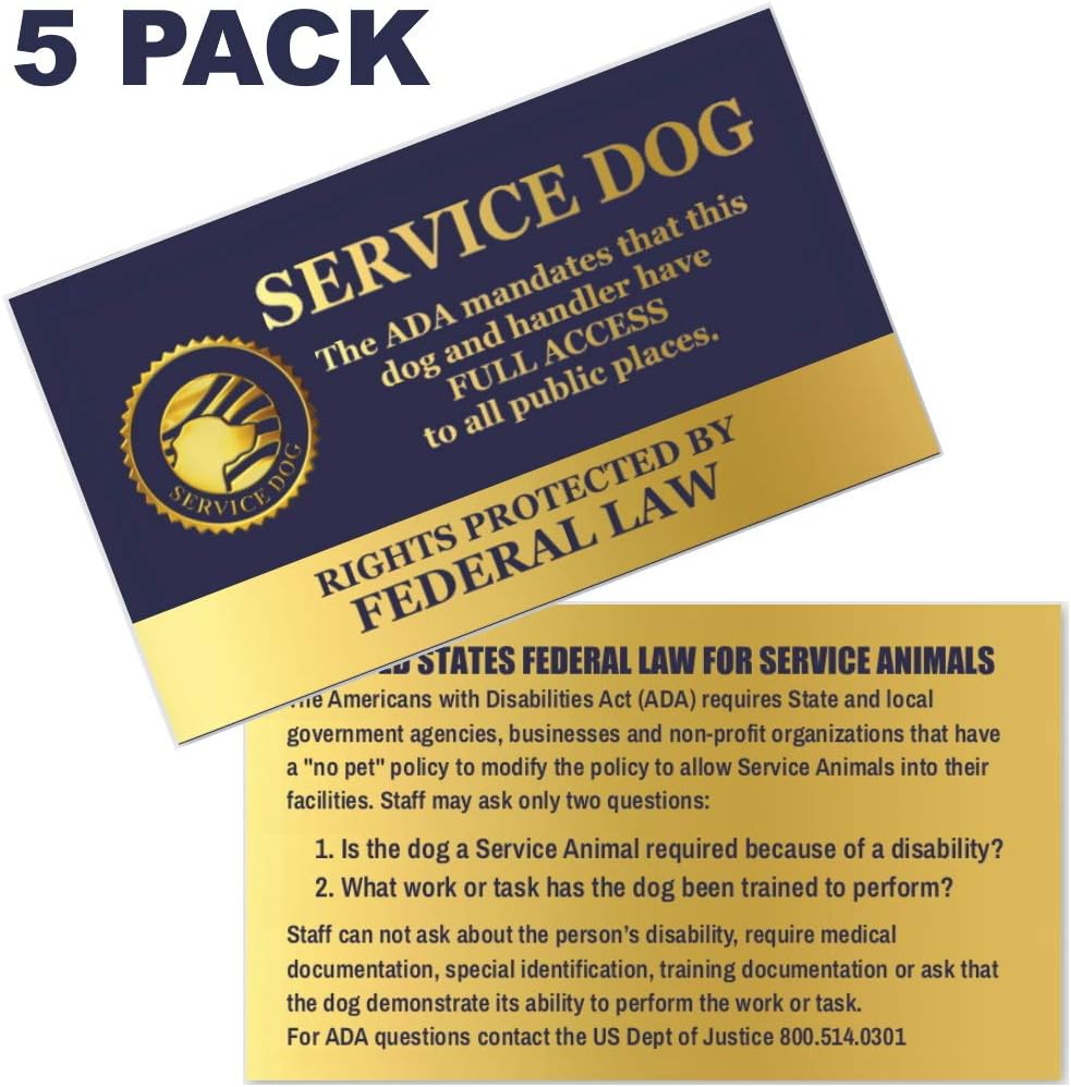 Small Service Dog Sling Carrier with ID Tag | EZ-Sling for Small Dogs | Includes Five Service Dog Law Handout Cards| Comfortable Alternative to Conventional pet Carriers