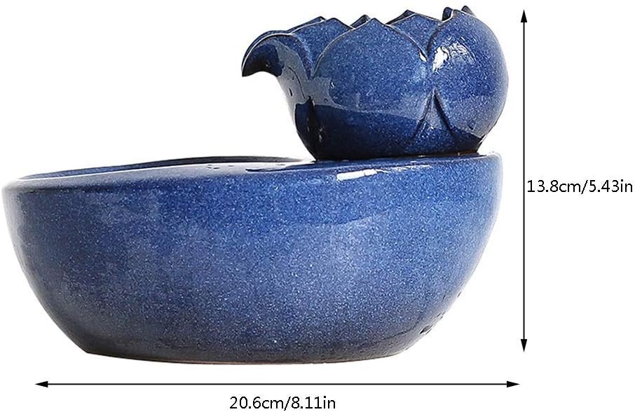 Cat Water Fountain Super Mute Ceramics Pet Water Dispenser for Cat and Small Dogs (Color : Blue) (Brown)