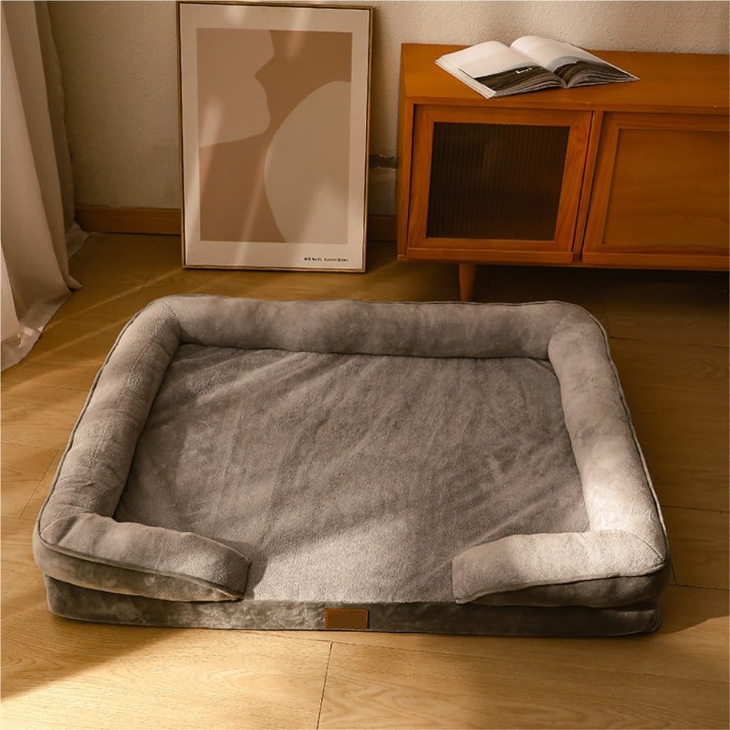 Dog Bed Creative Kennel Four Seasons Warm Removable and Washable Mattress Medium and Large Dog Sleeping Pad for Sleeping Pet Bed (Color : Coffee Color, Size : 85 * 60 * 17cm) (Gray 100*80*17cm)