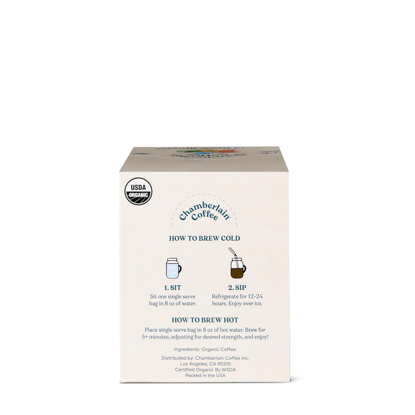 Chamberlain Coffee Organic Variety Cold Brew Singles Medium Roast – 10 Single Serve Bags w/Different Flavors - Ideal for Summer Use, at Home, Camping, or Travel - Coffee Gift Set for Any Occasion