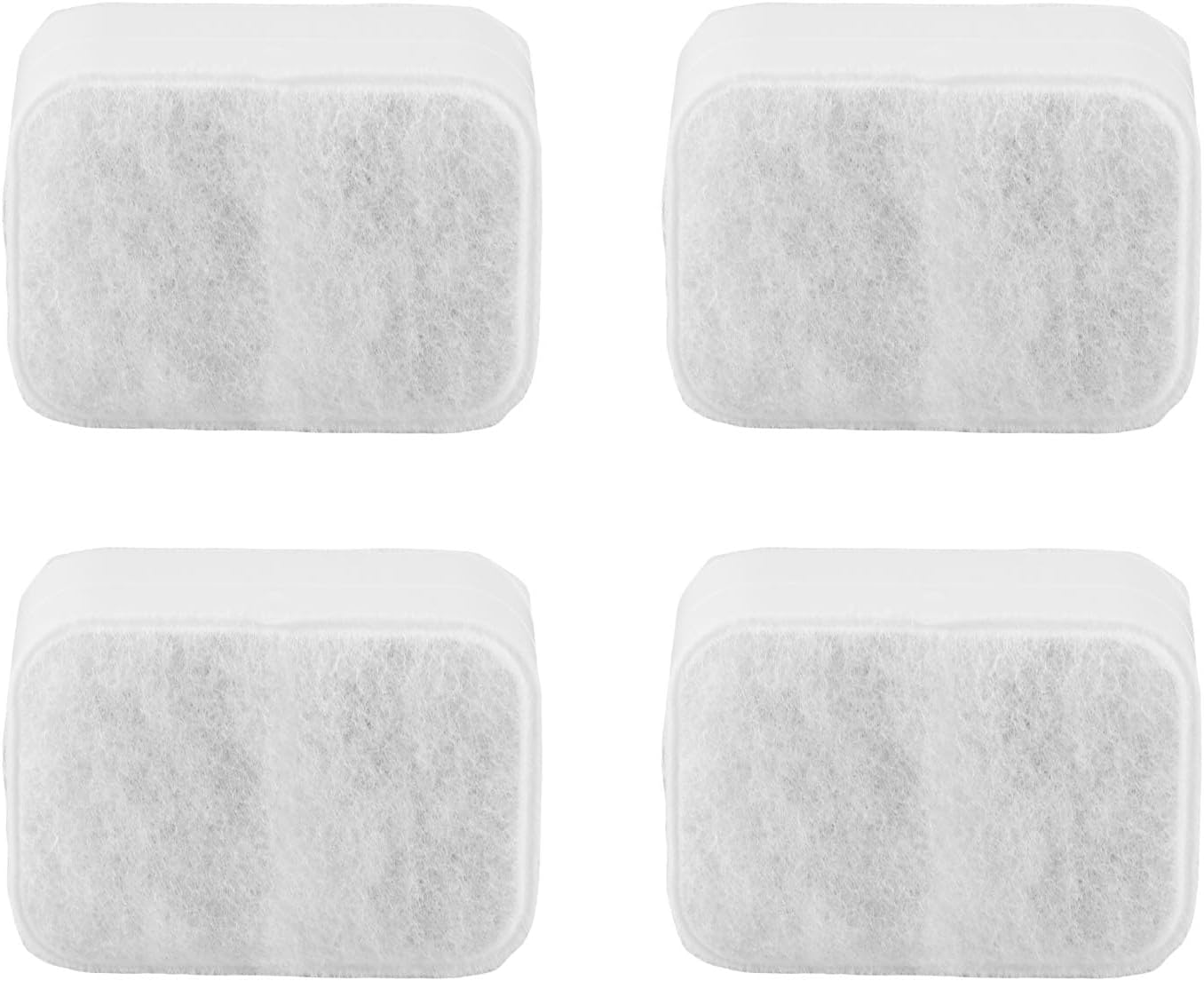 Cat Water Fountain Filters, 4Pcs Pet Water Fountain Replacement Filters Premium Activated Carbon and 1Pcs Foam Filters for Ceramic Cat Water Fountain Drinking Water Fountain Keep Water Fresh