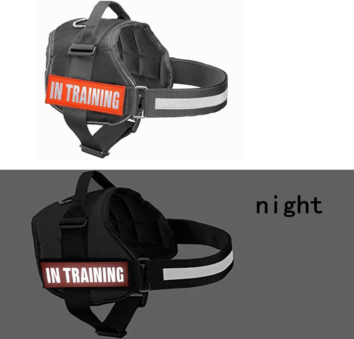 JUJUPUPS Orange Reflective Dog Patches 2 Pack Service Dog,in Training,DO NOT PET,Patches with Hook and Loop for Vests and Harnesses(in Training, 5x1.5 inch)