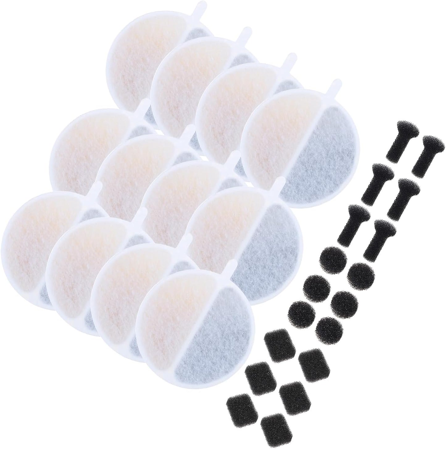 15/30pcs Replacement Filter Dogs Cats Water Drinking Fountain Replaces For Pet Water Fountain Easily To Install&Maintain Cats Filter And Sponges Pet Replacement Round