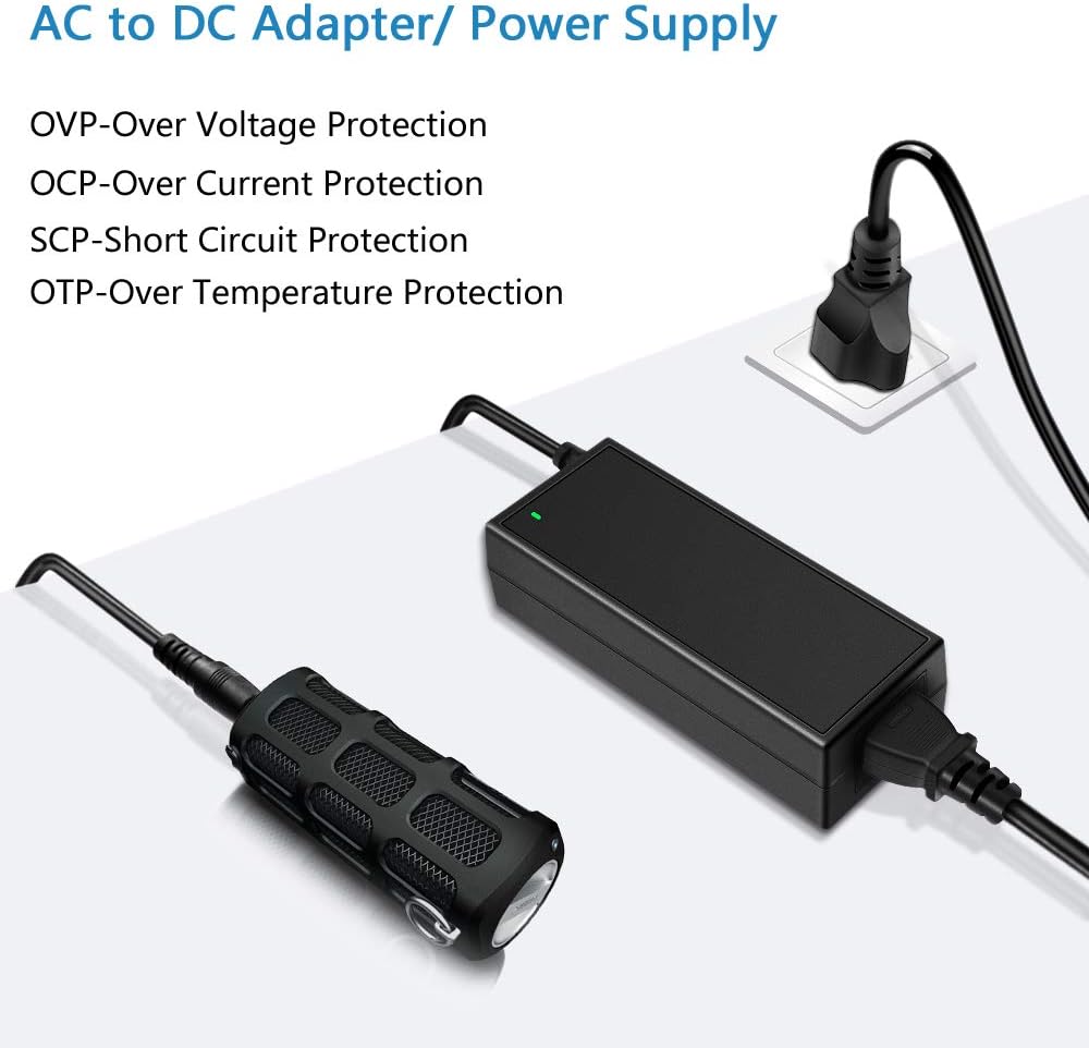 SHNITPWR 12V 5A 60W Power Supply Adapter AC DC Converter 100V~240V to 12 Volt 5 Amp Transformer 5.5x2.5mm Plug for 5050 3528 LED Strip Light 3D Printer LED Driver CCTV Security System LCD Monitor