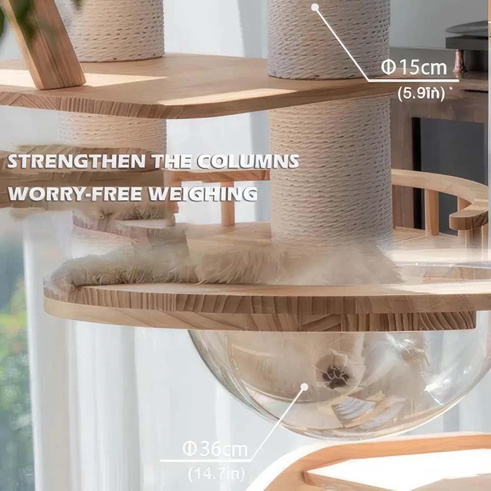 Large Wooden Tree Tower for Cat