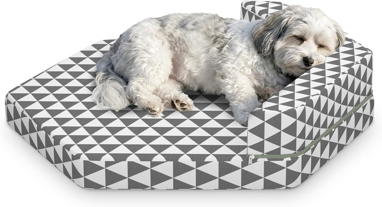 Orthopedic Dog Beds for Small Dogs, Pet Bed with Sides,Removable Bolsters & cleanable Cover，s